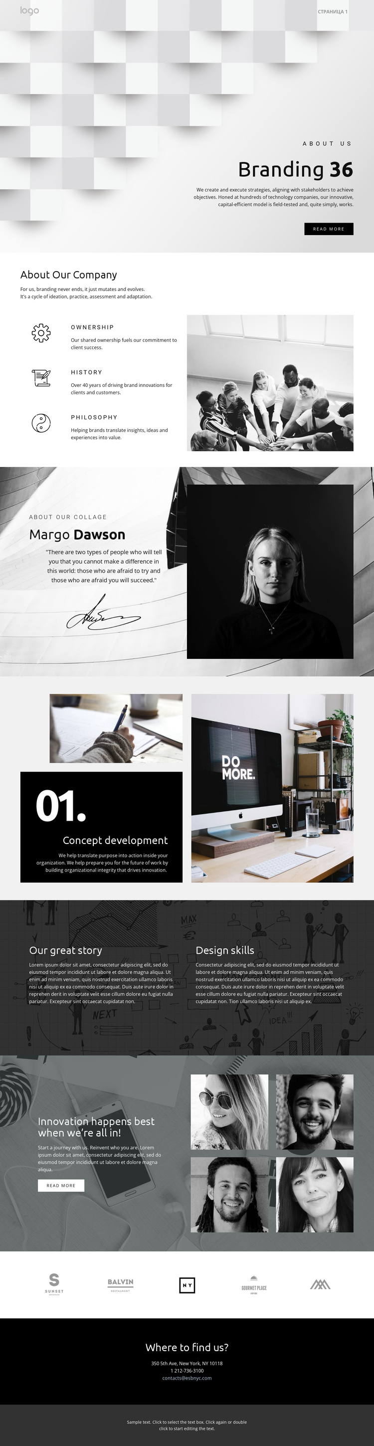 Futuristic standout business One Page Template