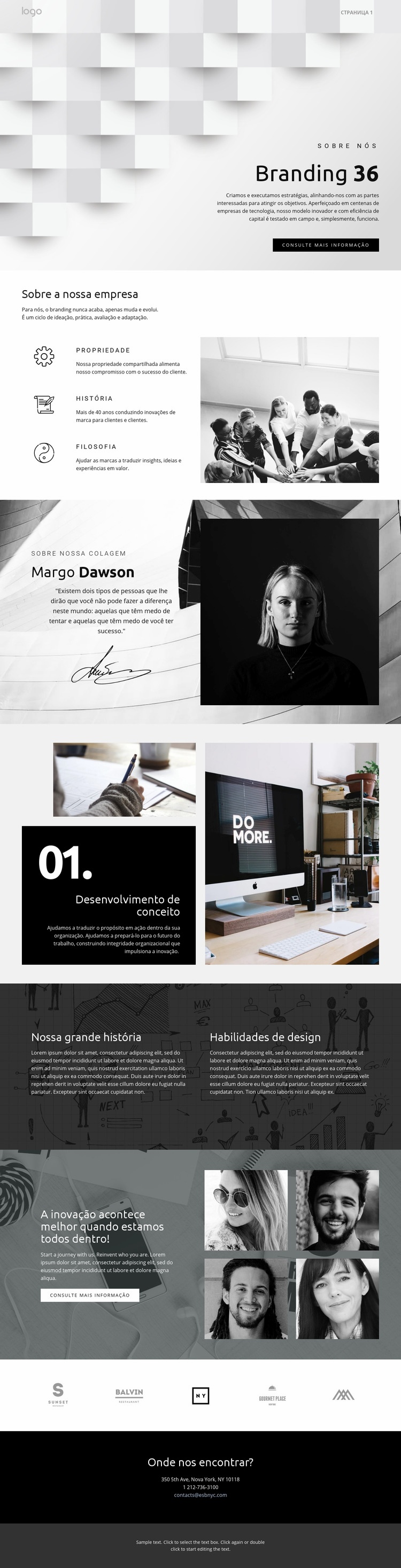 Negócio futurista de destaque Landing Page