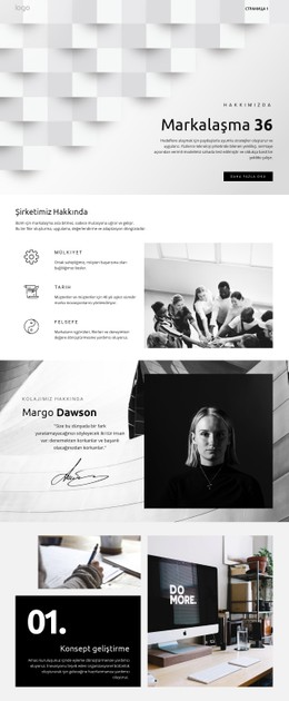 Fütüristik Göze Çarpan Iş Için Duyarlı HTML