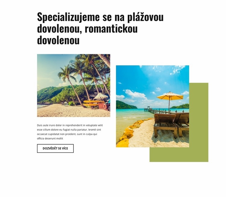 Specializujeme se na dovolenou na pláži Šablona CSS