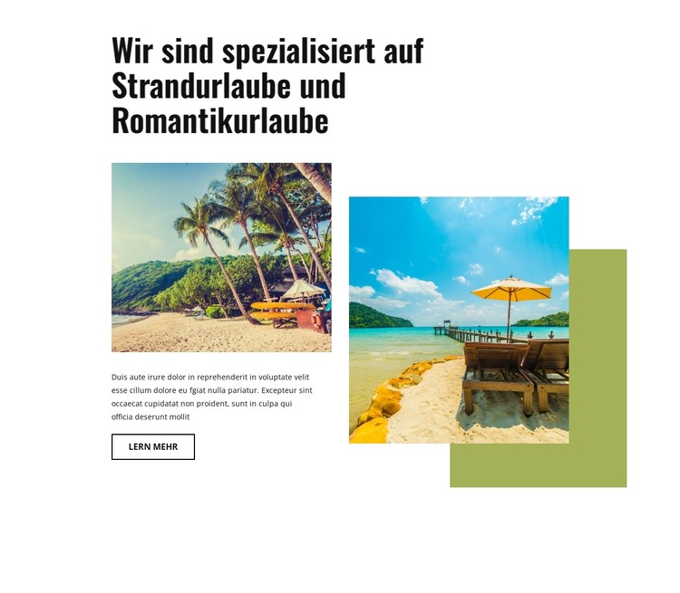 Wir sind auf Strandurlaube spezialisiert CSS-Vorlage