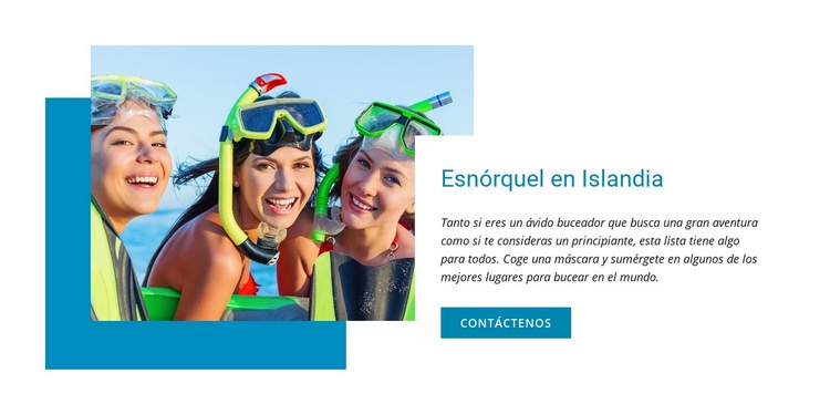  Curso de snorkel Maqueta de sitio web