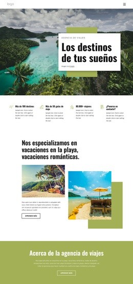 Planificando Tus Vacaciones Perfectas: Plantilla HTML5 De Una Sola Página