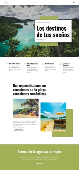 Diseño De Página Para Planificando Tus Vacaciones Perfectas