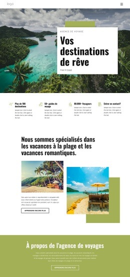 Planifiez Vos Vacances Parfaites Modèles De Site Web De Plage