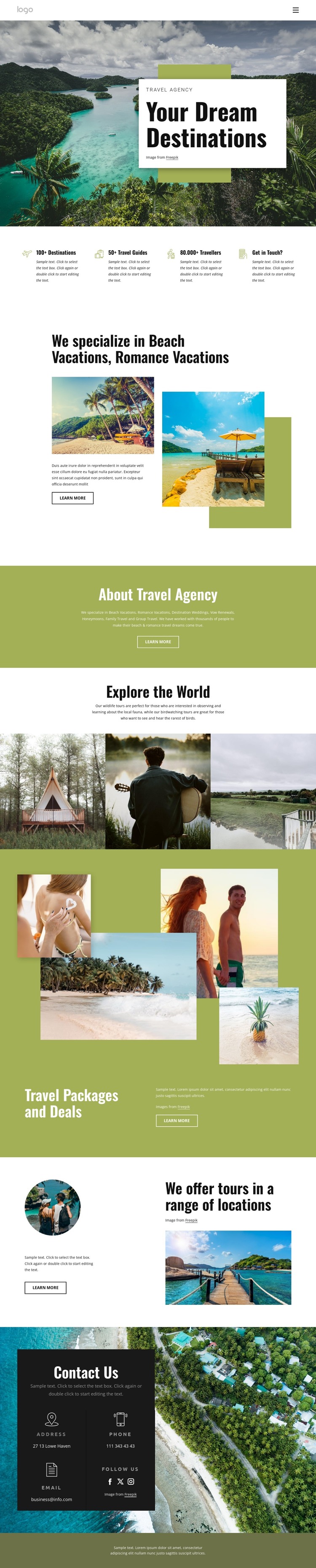 Planning your perfect vacation HTML Template