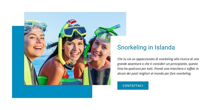  Corso di snorkeling Mockup del sito web