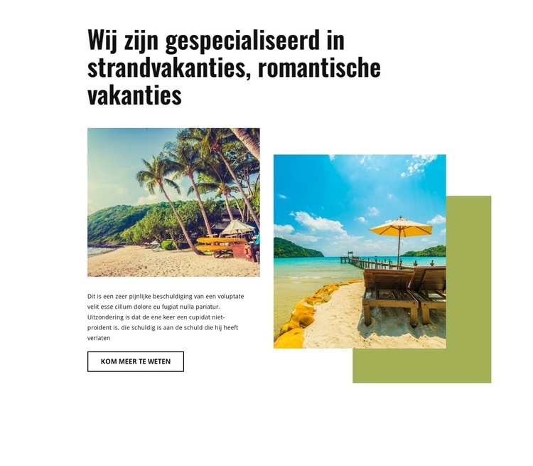 Wij zijn gespecialiseerd in strandvakanties Bestemmingspagina