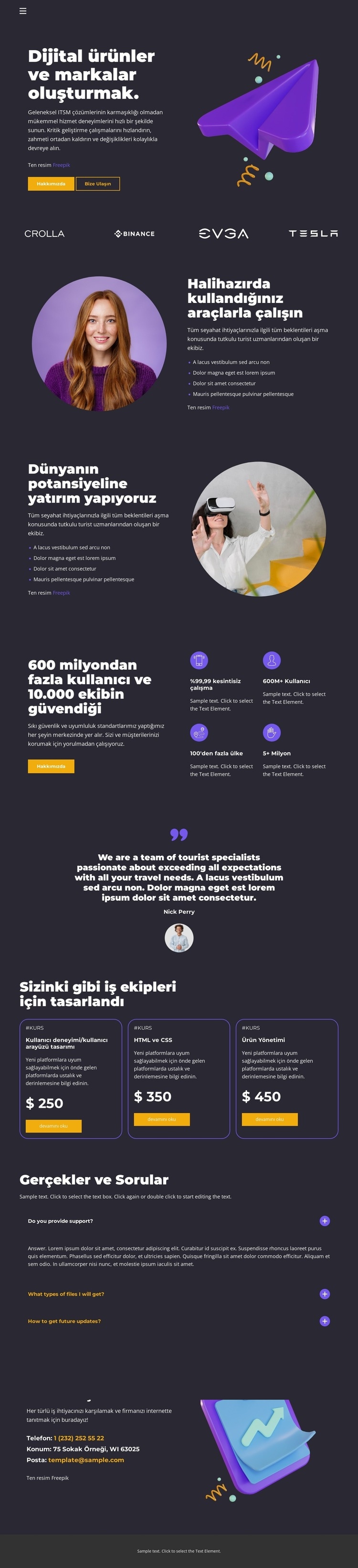 Yatırım yapıyoruz Html Web Sitesi Oluşturucu