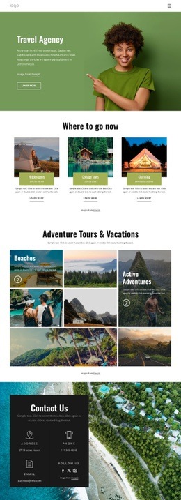 Adventure Tours And Vacations Homepage Design