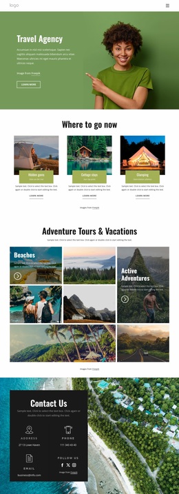 Adventure Tours And Vacations - Beautiful Website Design