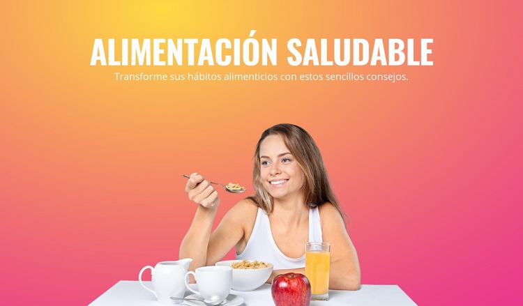 Romper los malos hábitos alimenticios Maqueta de sitio web