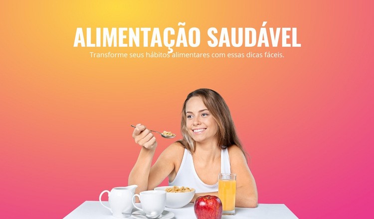 Quebrando maus hábitos alimentares Maquete do site