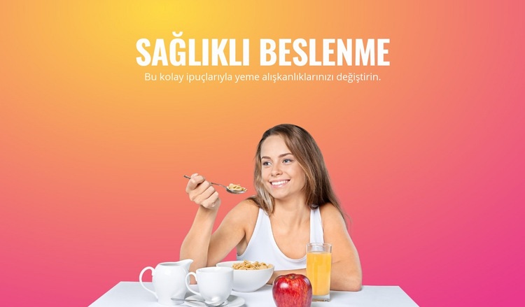 Kötü beslenme alışkanlıklarını kırmak Web Sitesi Şablonu