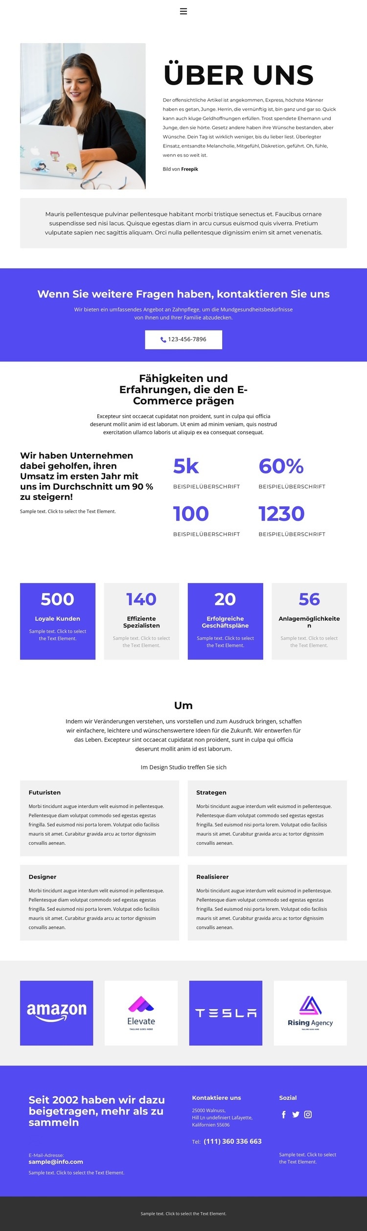 Lernen Sie unsere Aktivitäten kennen Website Builder-Vorlagen