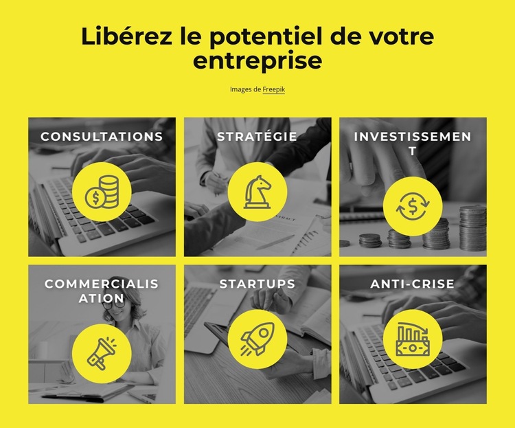 Libérez votre potentiel commercial Modèle de site Web