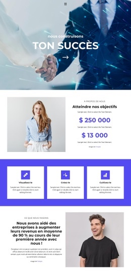 Page De Destination Premium Pour Une Partie De Votre Réussite