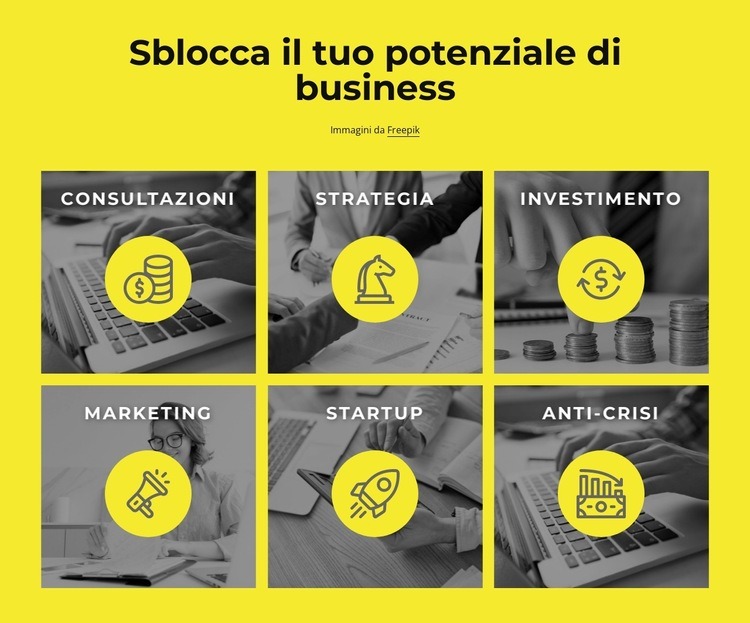 Sblocca il potenziale del tuo business Modelli di Website Builder