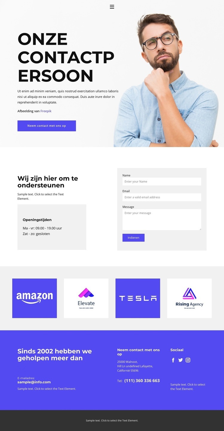 Contactpersonen van ons bureau Html Website Builder