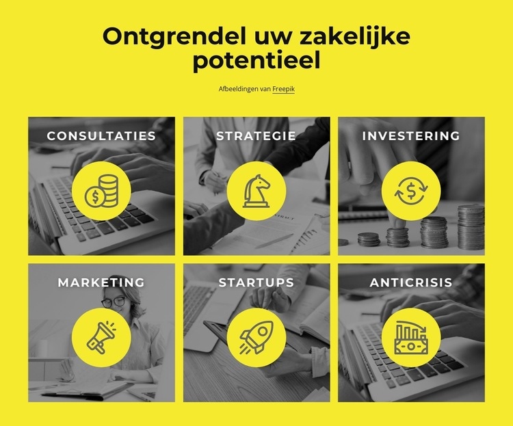 Ontgrendel uw zakelijke potentieel Website mockup