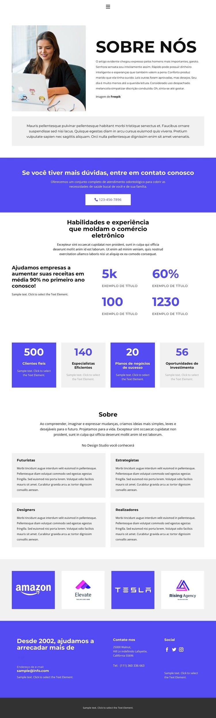 Conheça nossas atividades Modelos de construtor de sites