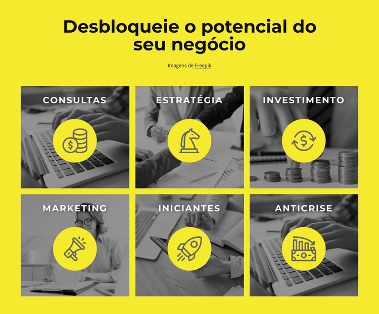 Desbloqueie o potencial do seu negócio Modelos de construtor de sites