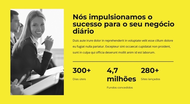 Levamos o sucesso aos negócios do dia a dia Design do site