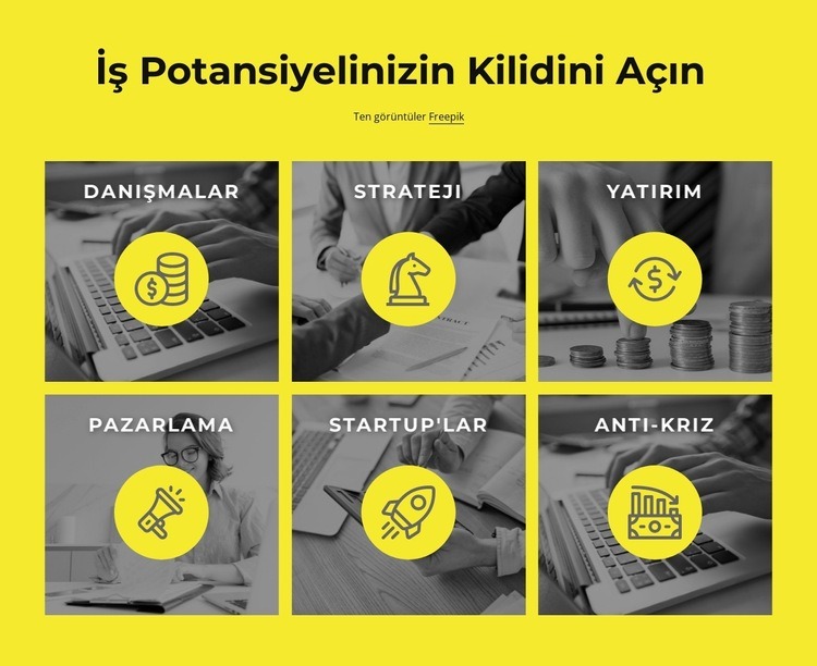 İş potansiyelinizin kilidini açın Web Sitesi Mockup'ı