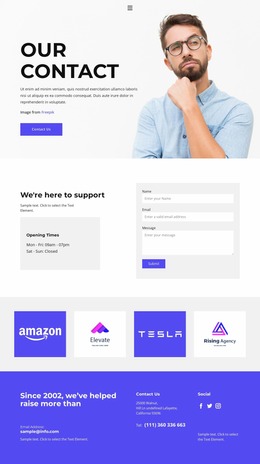 Contacts Of Our Bureau - HTML Landing Page