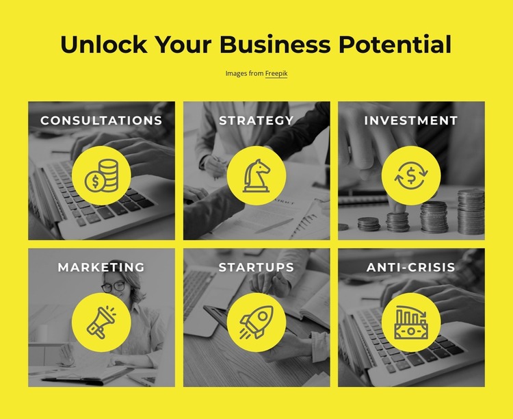 Unlock your business potential Website Mockup