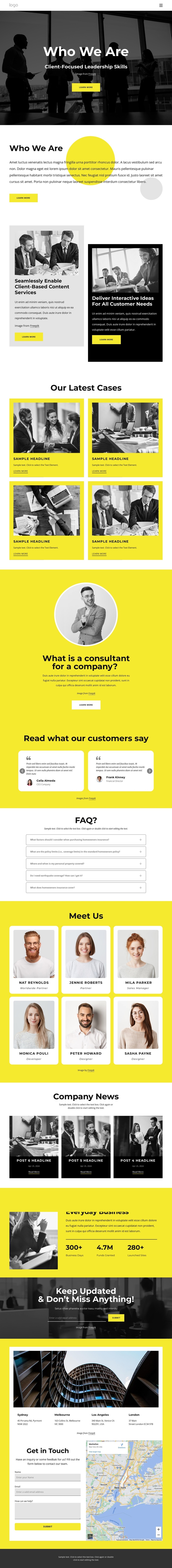 Learn more about our consulting agency One Page Template