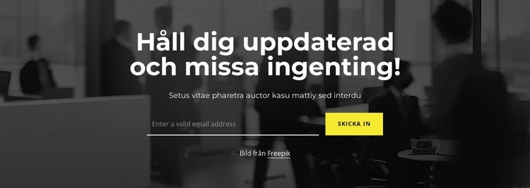 Håll dig uppdaterad HTML-mall