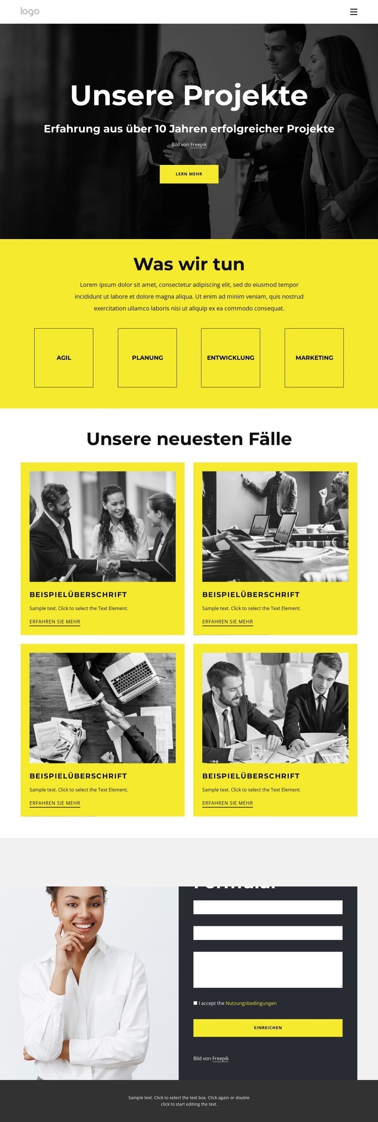 Unsere Beratungs-Erfolgsgeschichten Website Builder-Vorlagen