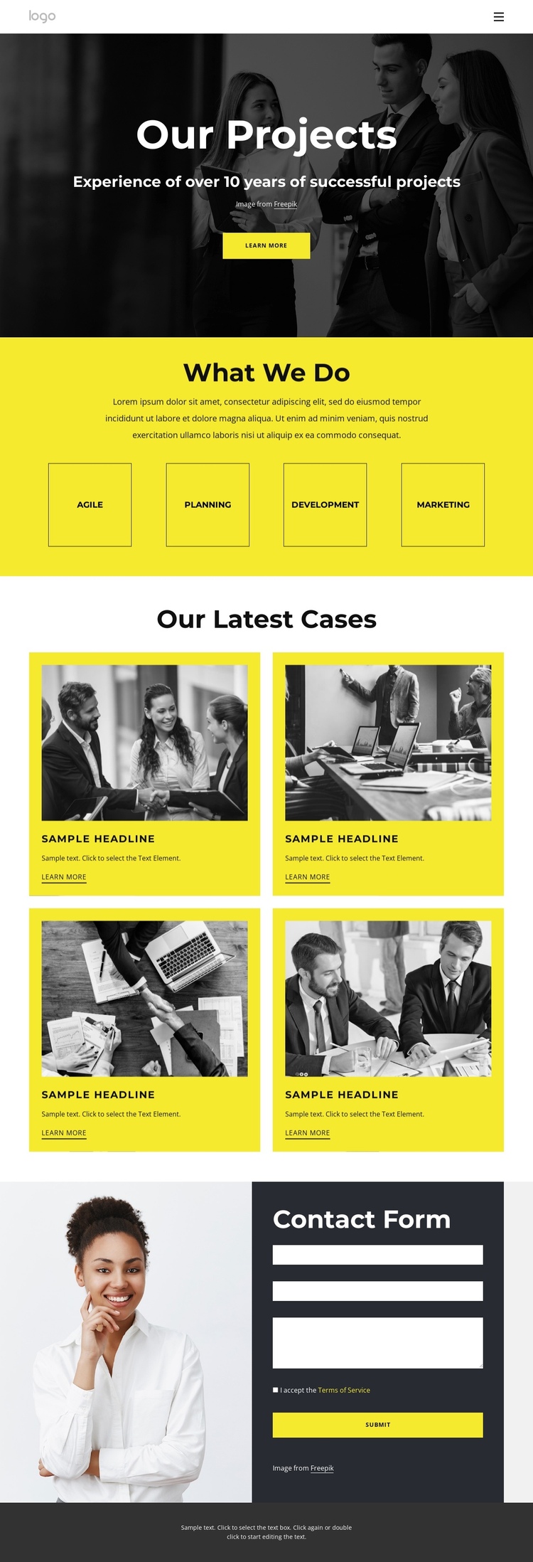 Our consulting success stories One Page Template