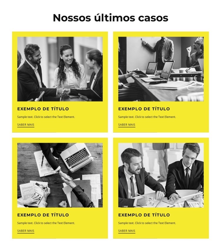 Nossos últimos cases Modelo de uma página