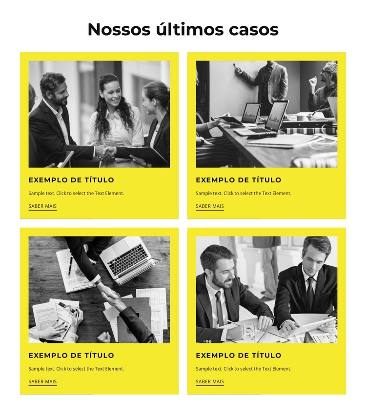 Nossos últimos cases Tema WordPress