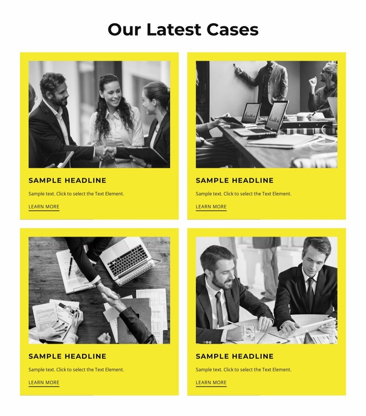 Our latest cases Website Mockup