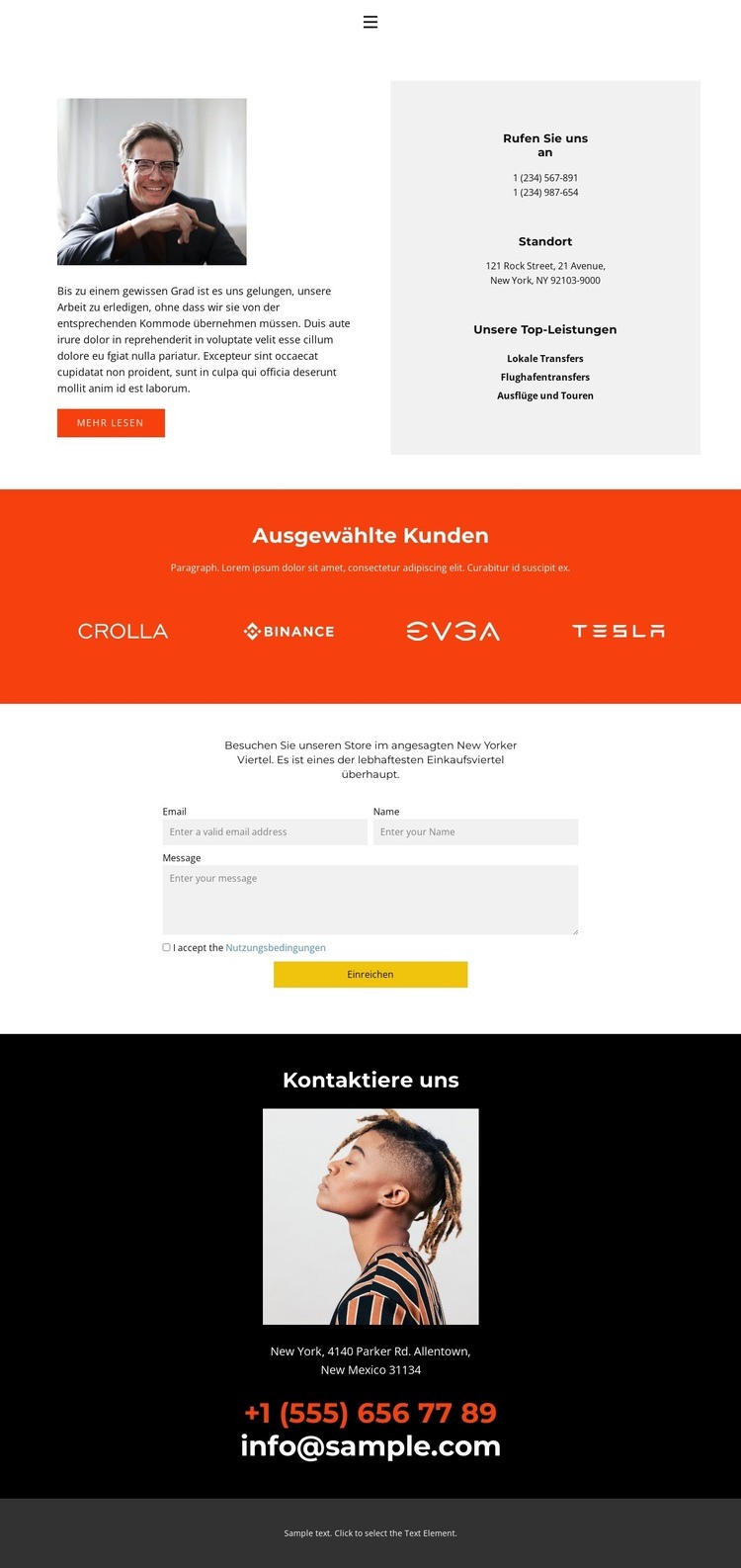 Werden Sie Teil von uns HTML Website Builder