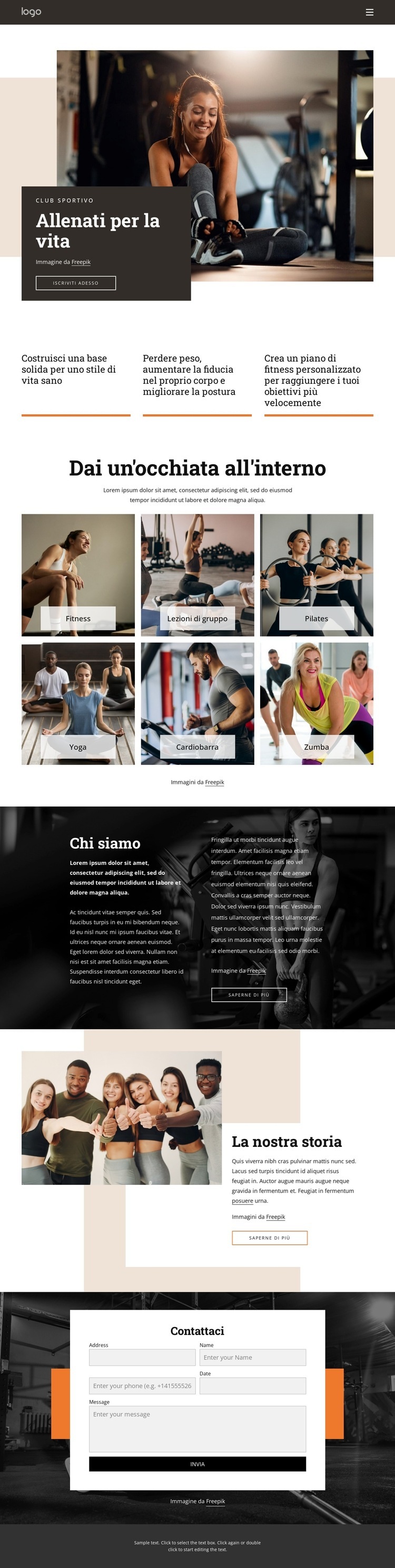 Muoviti con la nostra gamma di lezioni Modelli di Website Builder