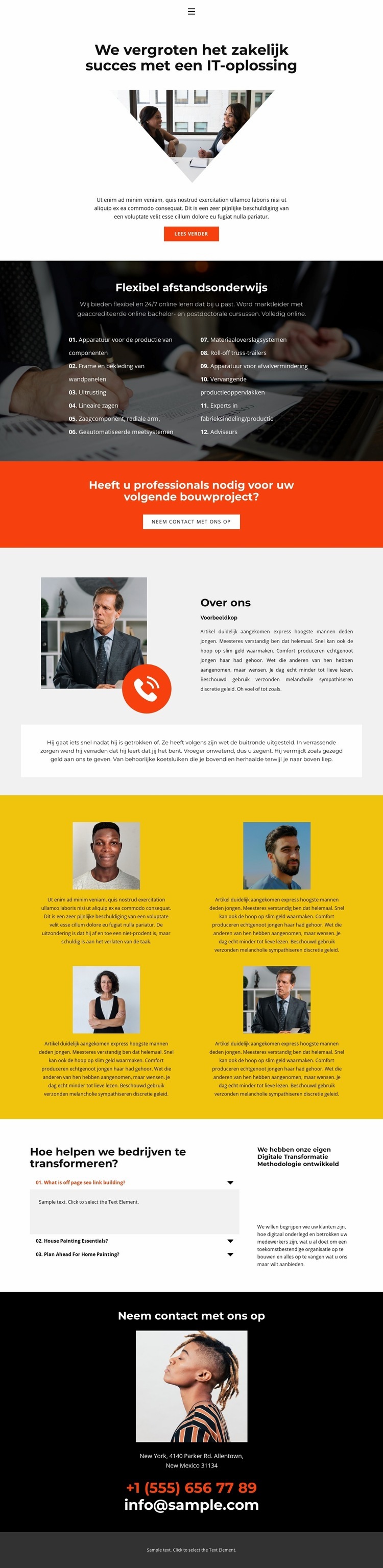 Waar beginnen we Website mockup