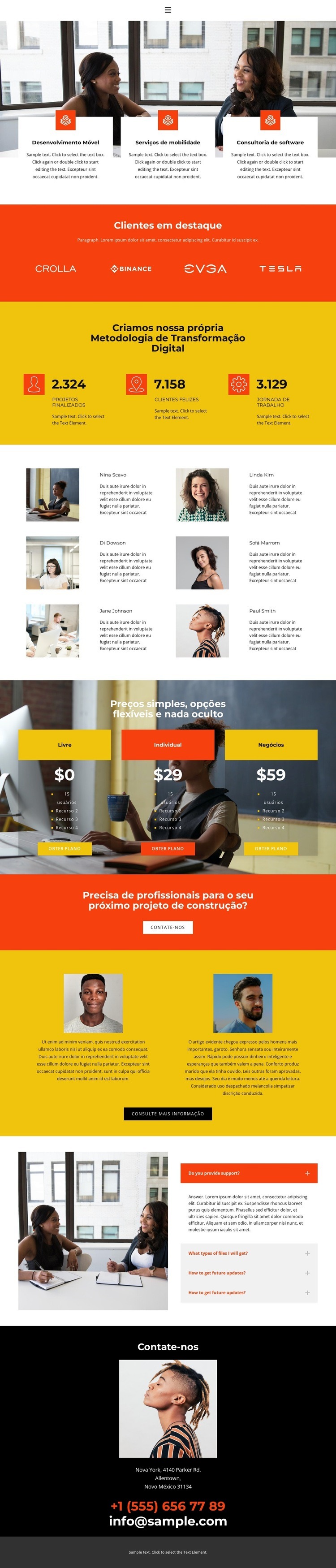 O início da sua carreira Design do site