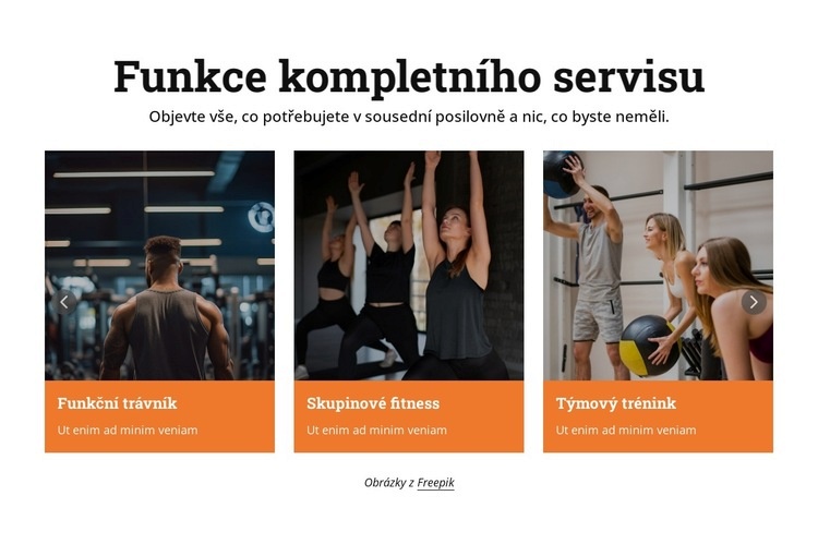 Fitness služby Šablona webové stránky