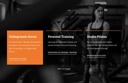 HTML-Seite Für Unbegrenzte Kurse Und Persönliches Training