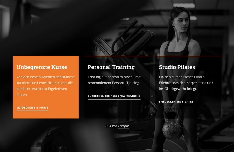 Unbegrenzte Kurse und persönliches Training HTML Website Builder