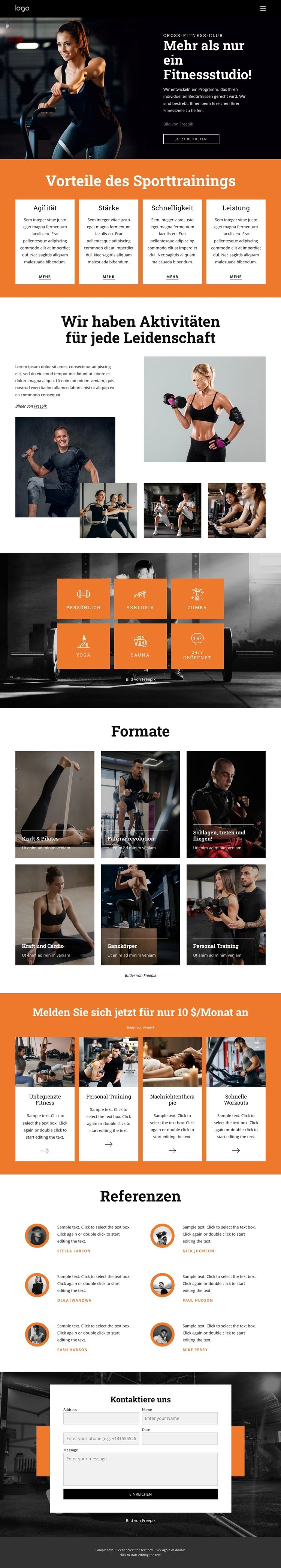 Treten Sie unserer Community aus Fitnessbegeisterten bei Website design