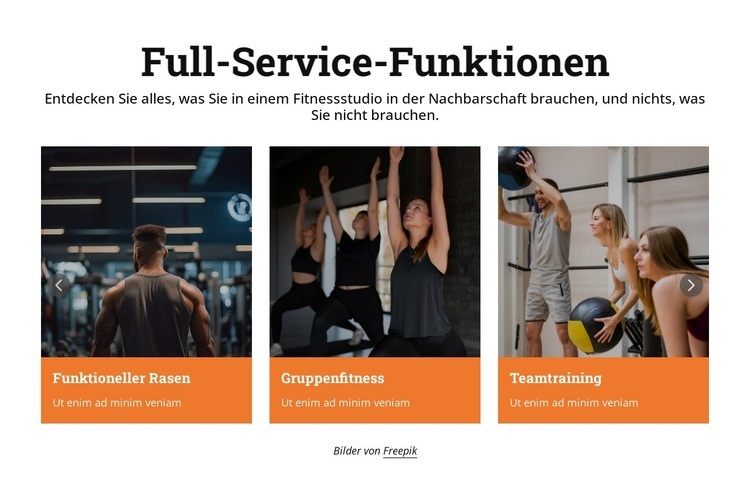 Fitnessdienstleistungen Landing Page