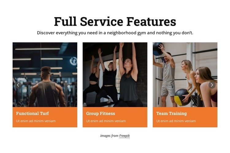 Fitness services Elementor Template Alternative