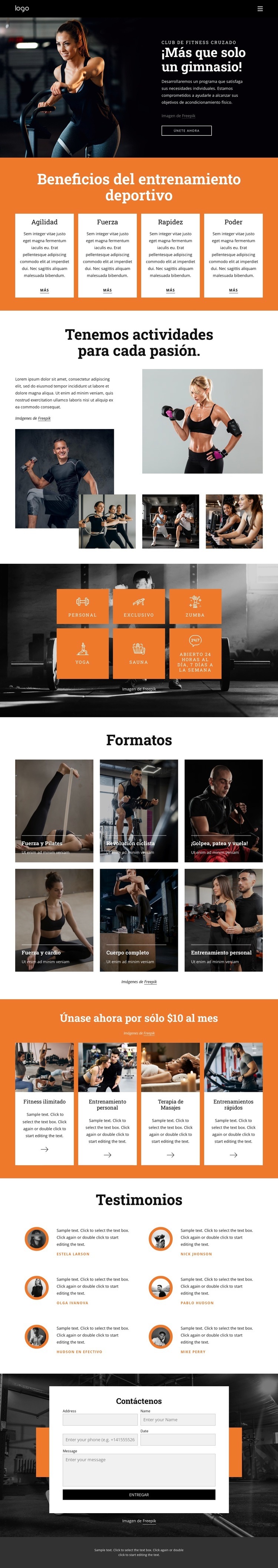 Únase a nuestra comunidad de entusiastas del fitness Diseño de páginas web