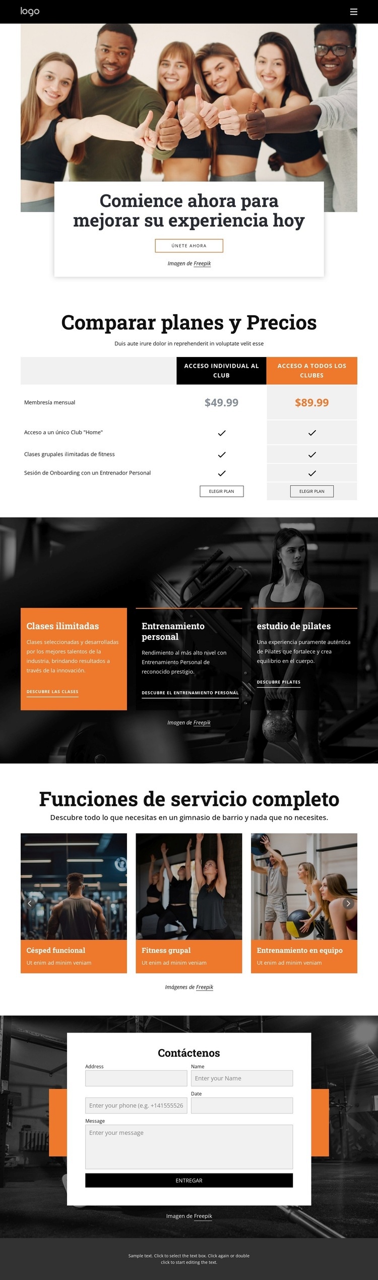 Programas de ejercicio Diseño de páginas web