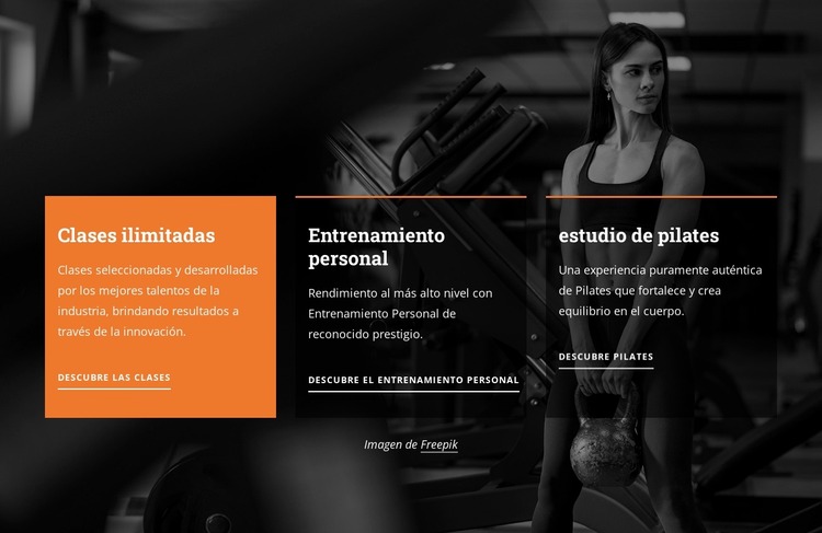 Clases ilimitadas y entrenamiento personal. Plantilla Joomla